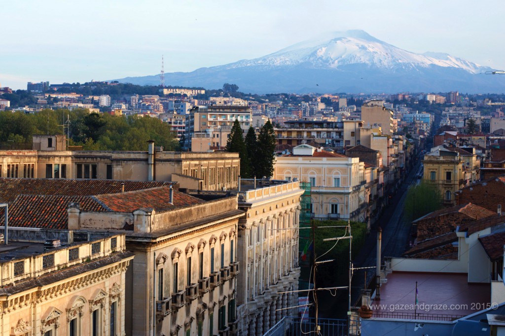 Sunrise over the Catania town center
