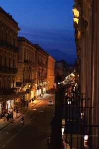 Twilight view of Catania town