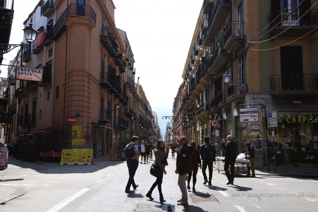 Old buildings line Via Maqueda