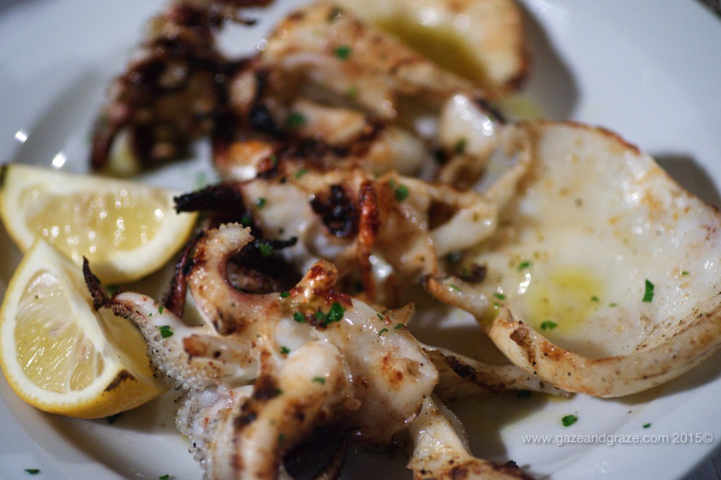 Vitina's fresh grilled squid stands out