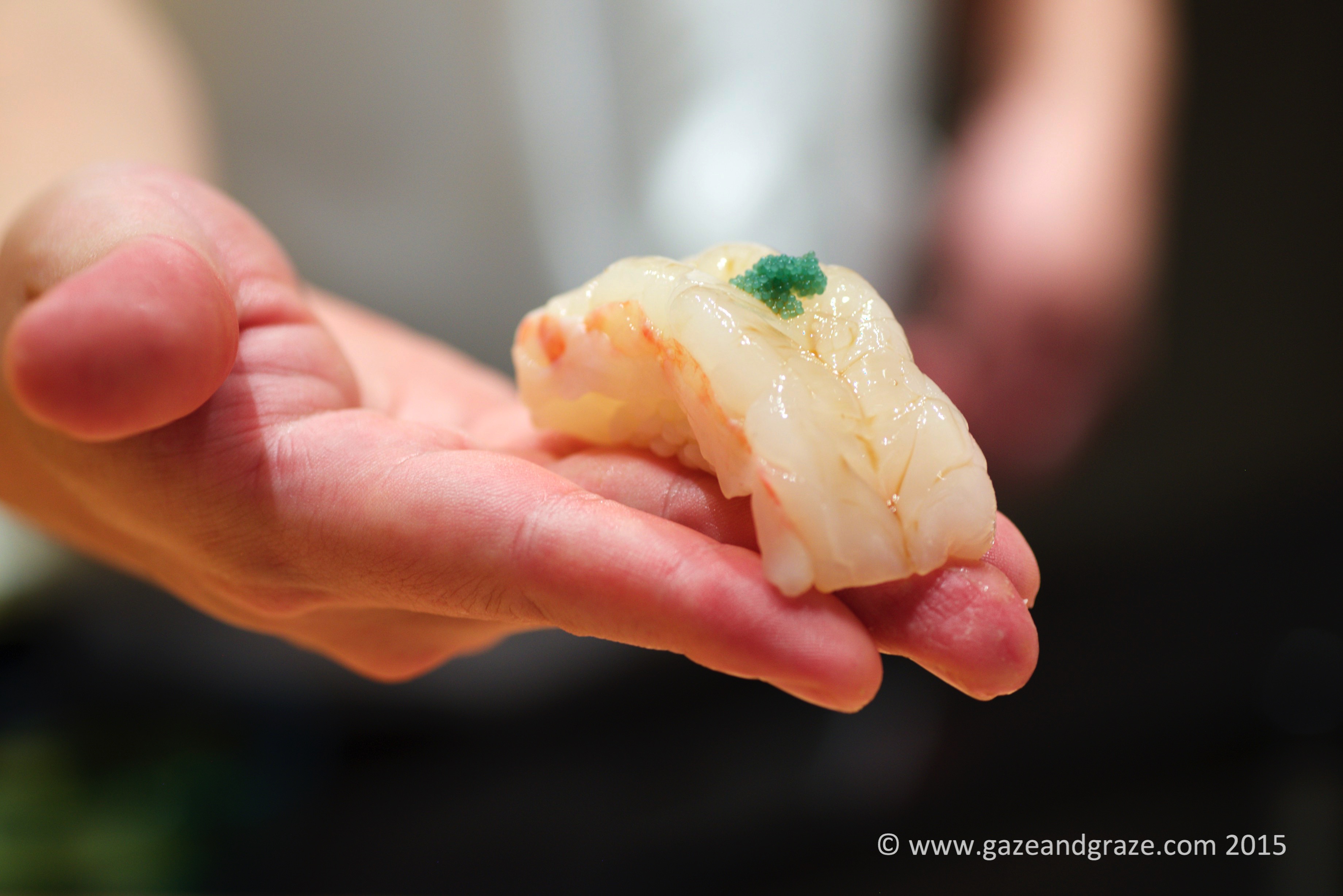 Botan ebi sushi at Ashino