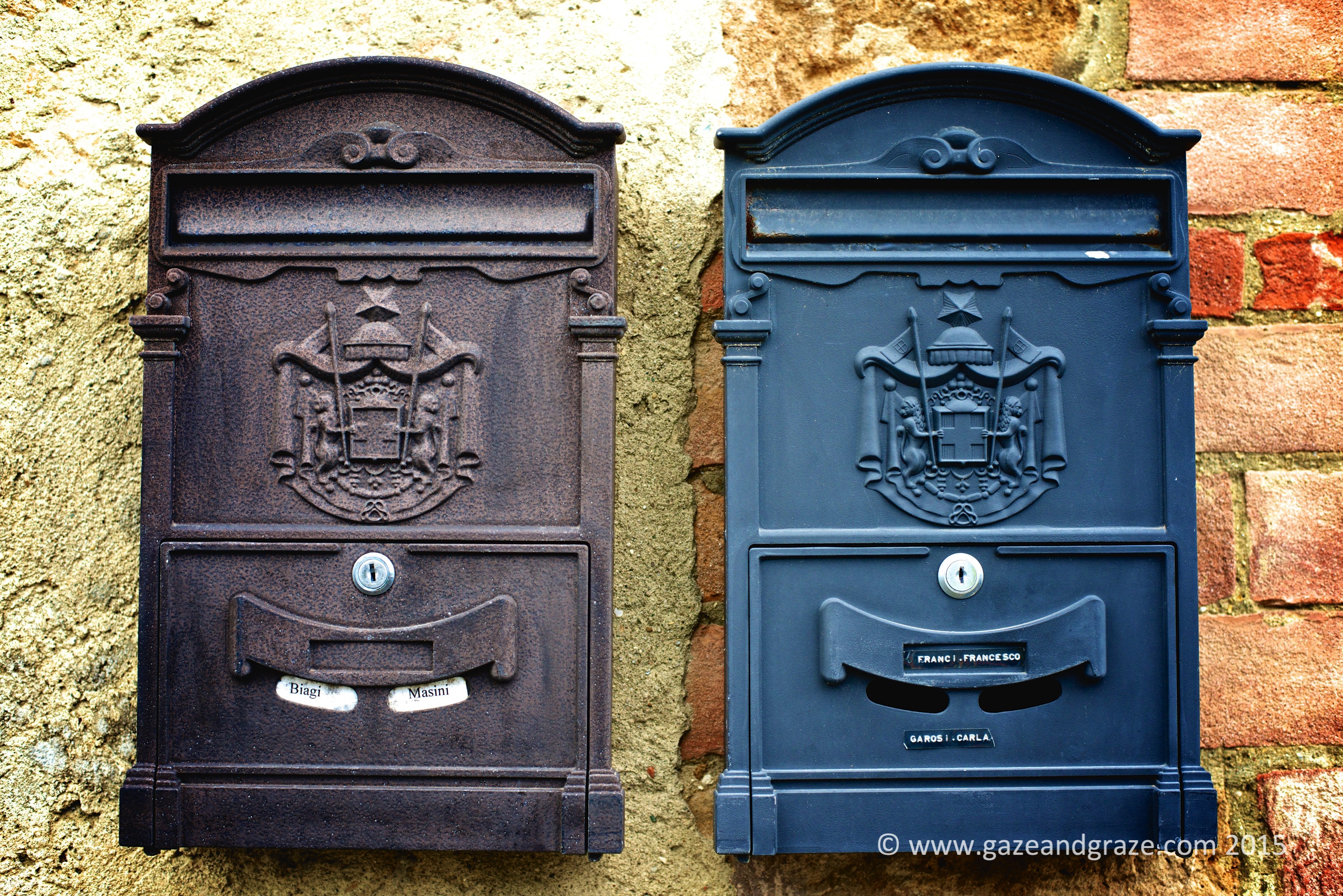 Mailboxes in Pienza