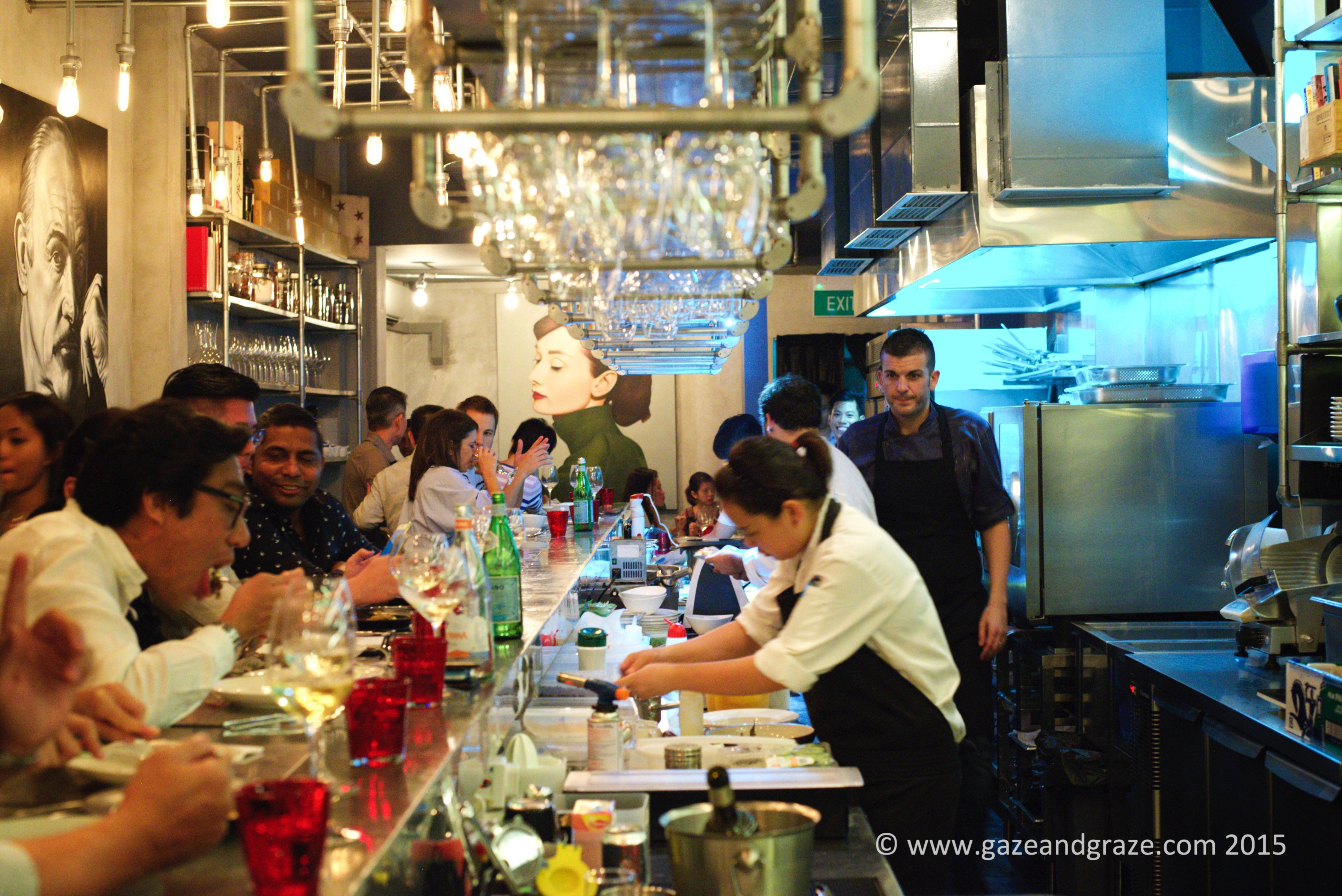 BAM!'s busy counter seating