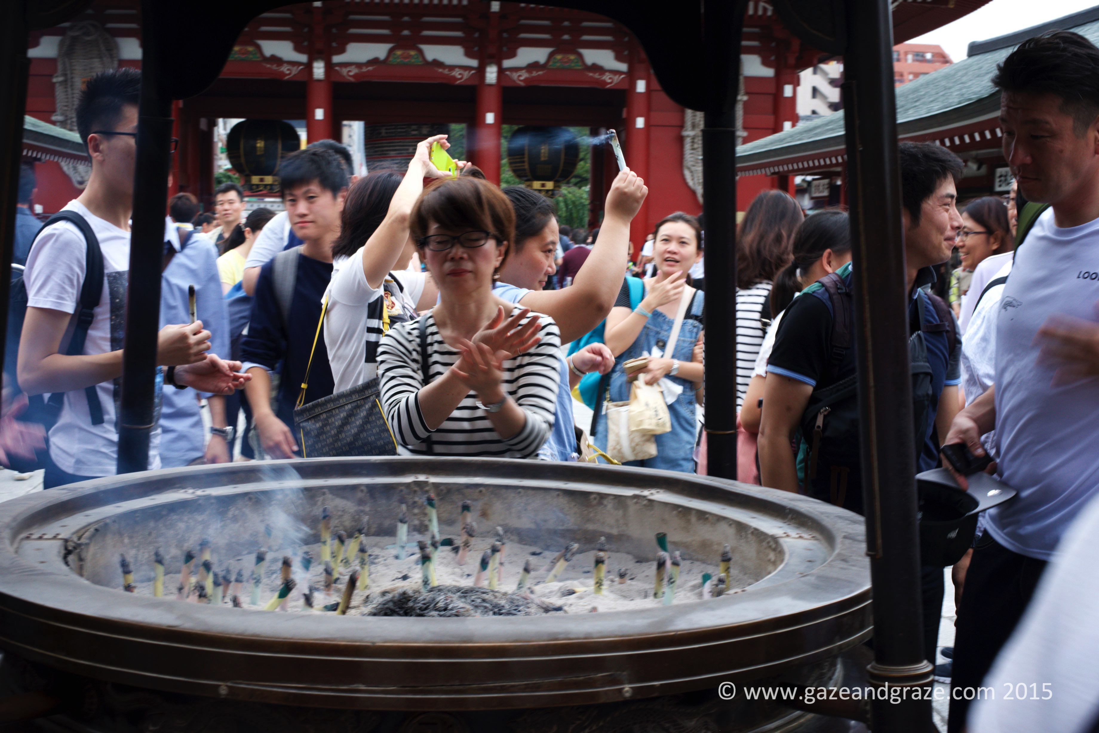 Paying respects - burning incense