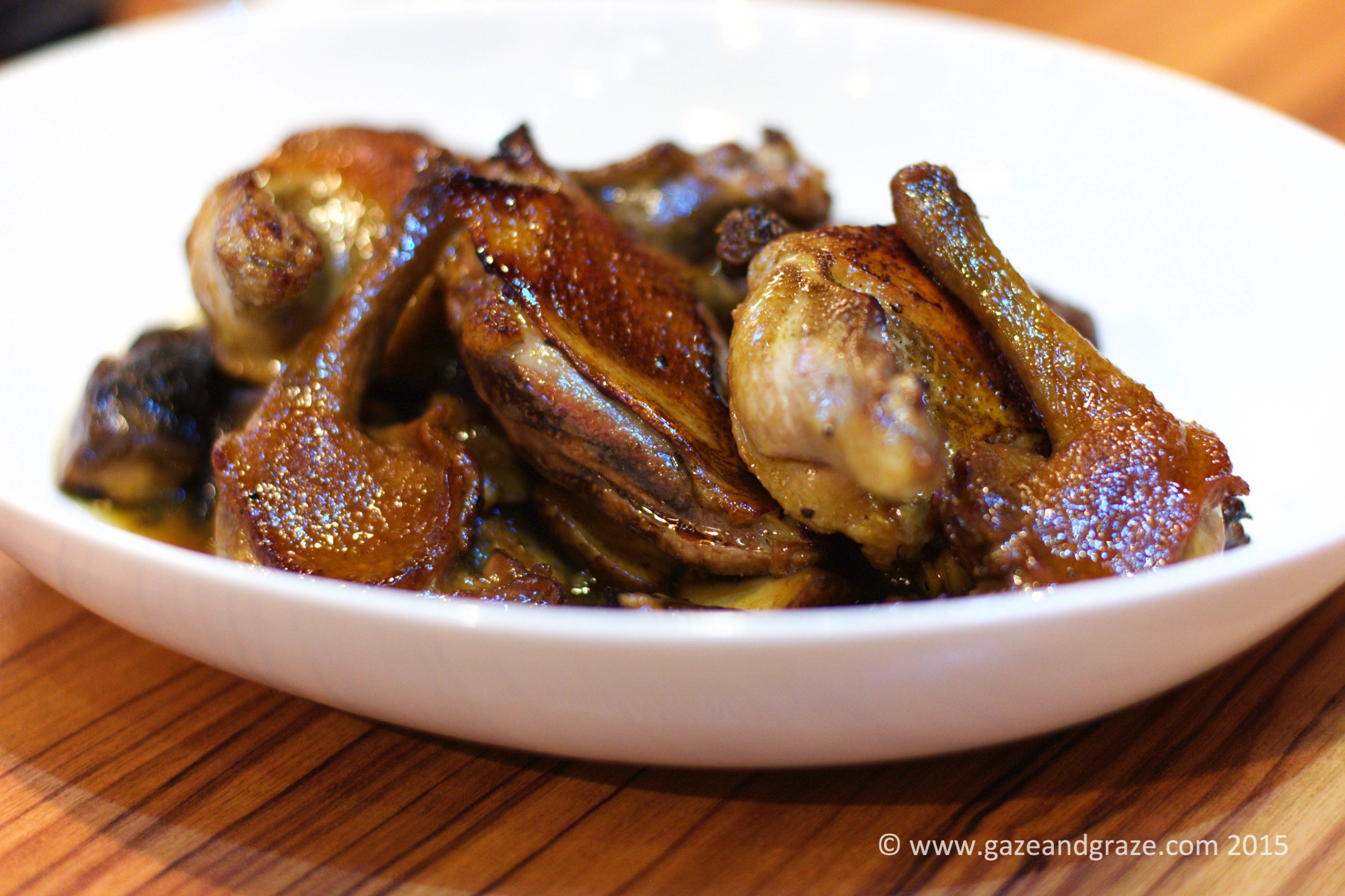 Pigeon done two ways - smoked, roasted and confit