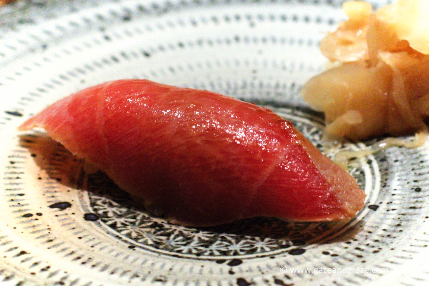 Sushi Shikon's fatty tuna sushi