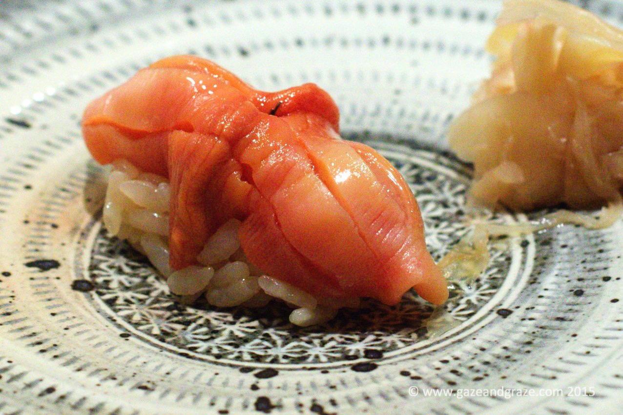 Sushi Shikon's Akagai sushi