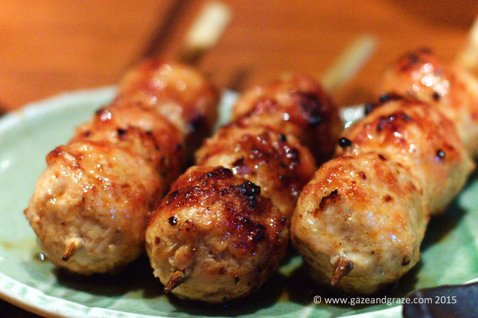 Chicken meat balls marinated with a teriyaki sauce