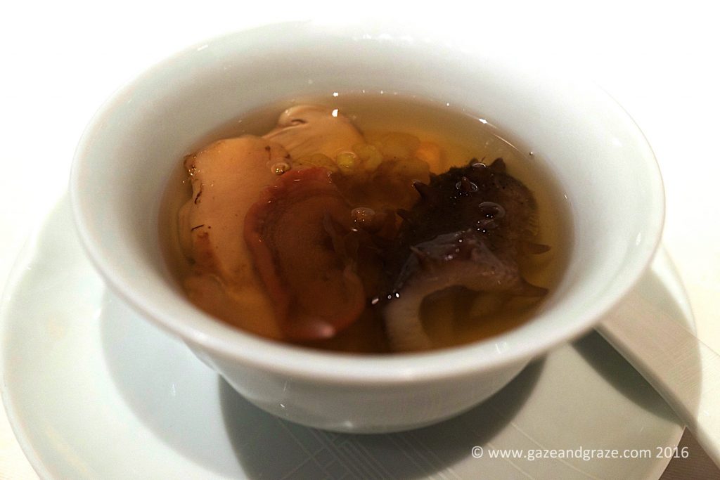 Broth with sea cucumber
