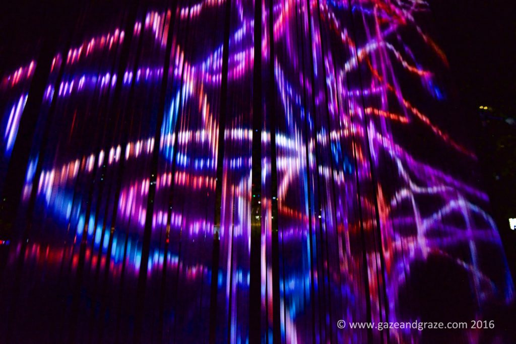 A close ups of the images as they dance over the silicon rods