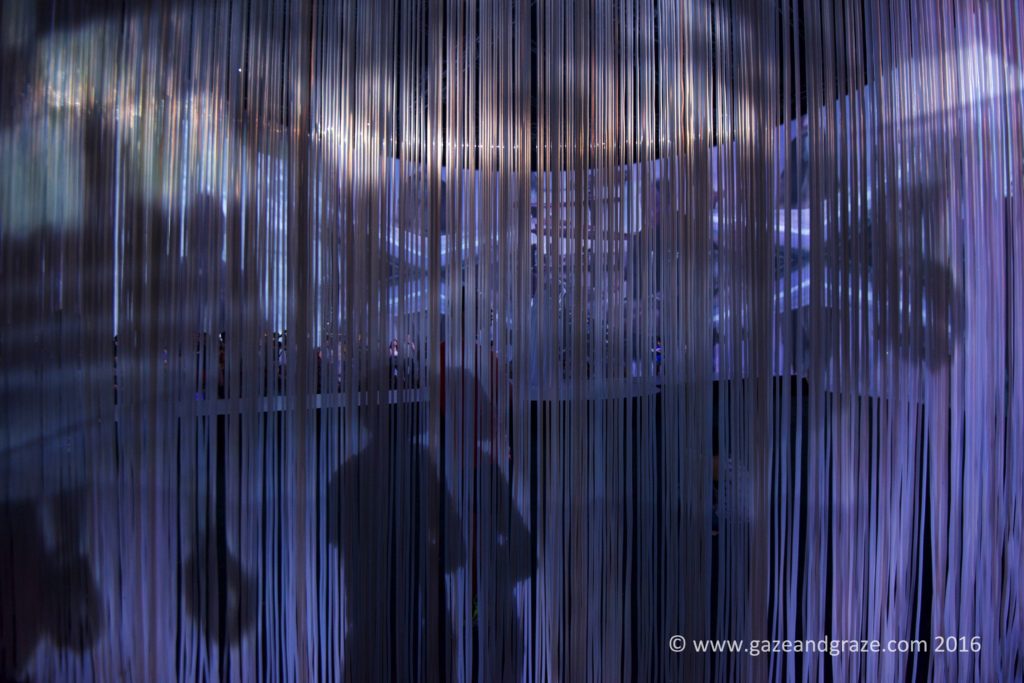 I liked the shadows made by the people watching inside the installation
