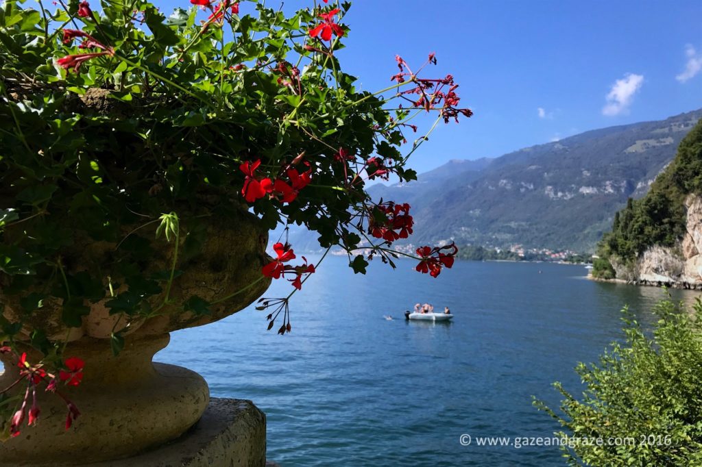 View of the lake from one of the villa's garden lookouts
