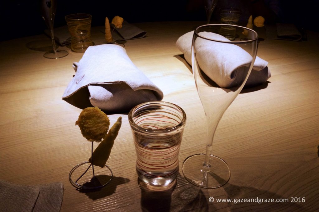 What's on the table as you sit