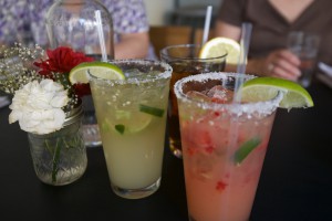 Poblano and Strawberry margaritas