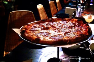 Margherita pizza with mangelista salami